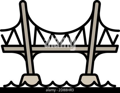 Icône pont aqueduc. Icône vectorielle de pont aqueduc pour la conception de sites Web isolée sur fond blanc Illustration de Vecteur