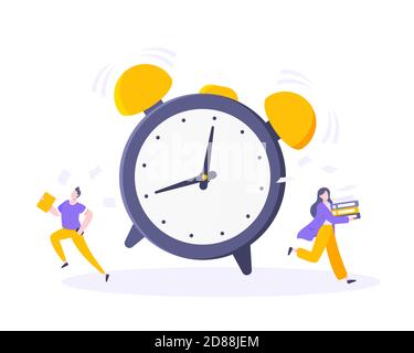 Bon temps de travail ou concept efficace de gestion du temps. Illustration de Vecteur