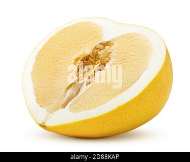 pomelo jaune, isolé sur fond blanc, masque, profondeur de champ totale Banque D'Images