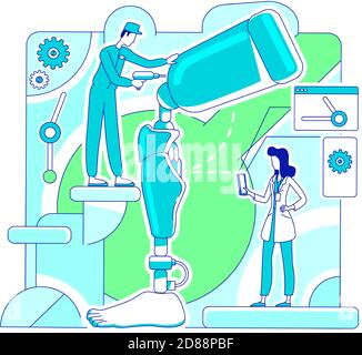 Illustration du vecteur de concept de ligne mince du laboratoire de prothèses Illustration de Vecteur