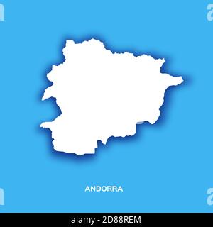 Carte Andorre en papier sur fond bleu. Illustration de Vecteur