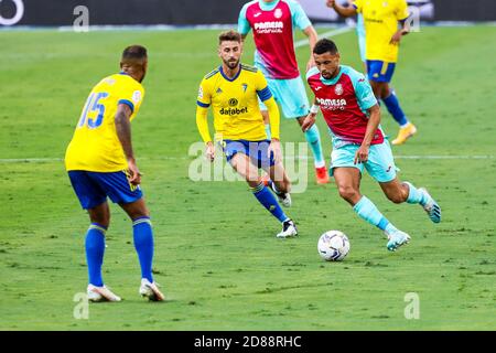 Francis Coquelin de Villarreal et Salvi Sanchez de Cadix pendant Le championnat d'Espagne la Liga football match entre Cadix CF Et Villarreal CF C. Banque D'Images