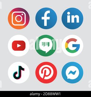 collection d'icônes de médias sociaux populaires illustration vectorielle Illustration de Vecteur