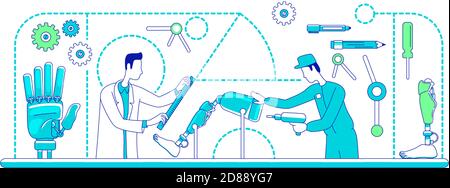 Illustration du vecteur de concept de ligne mince de prothèse médicale Illustration de Vecteur