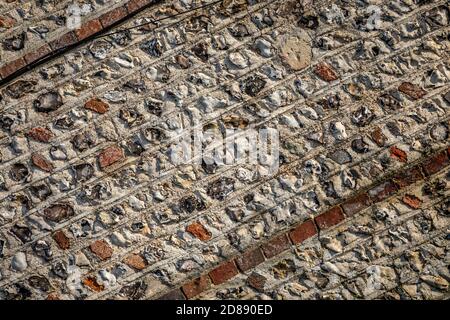 Mur de Flint, Lullington, East Sussex Banque D'Images