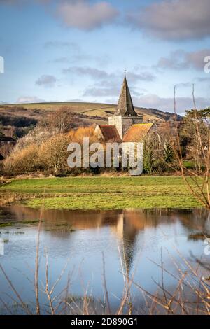 Église St Andrews, Alfriston, East Sussex Banque D'Images