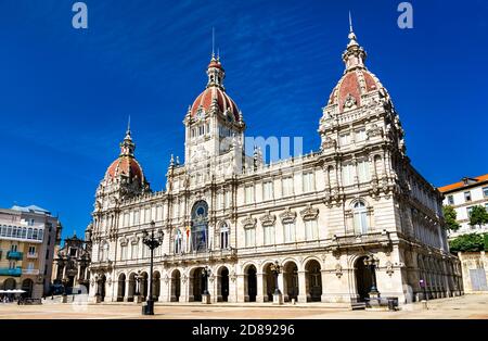 Un hôtel de ville de Coruna en Galice, Espagne Banque D'Images