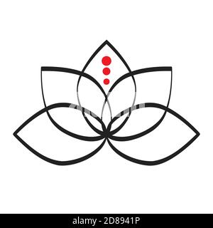 Illustration lotos simple. Symbole de yoga tatoo. Illustration vectorielle Illustration de Vecteur