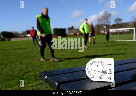 Football à pied Alderton Suffolk Royaume-Uni Banque D'Images