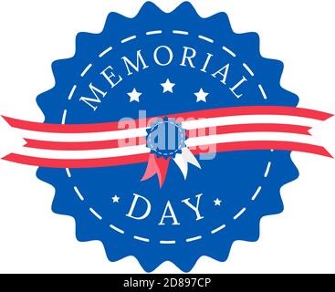 Badge vectoriel couleur plat Memorial Day Illustration de Vecteur