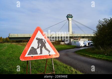 fermé selby swingbridge pour travaux de réparation, river ouse yorkshire royaume-uni Banque D'Images