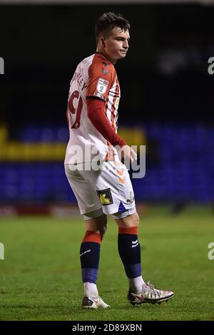 Southend, Royaume-Uni. 27 octobre 2020. SOUTHEND ON SEA, 27 OCTOBRE. Zak Dearnley d'Oldham Athletic lors du match Sky Bet League 2 entre Southend United et Oldham Athletic à Roots Hall, Southend, le mardi 27 octobre 2020. (Credit: Eddie Garvey | MI News) Credit: MI News & Sport /Alay Live News Banque D'Images