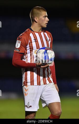 Southend, Royaume-Uni. 27 octobre 2020. SOUTHEND ON SEA, 27 OCTOBRE. Harry Clarke d'Oldham Athletic lors du match Sky Bet League 2 entre Southend United et Oldham Athletic à Roots Hall, Southend, le mardi 27 octobre 2020. (Credit: Eddie Garvey | MI News) Credit: MI News & Sport /Alay Live News Banque D'Images