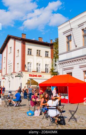 Festival de la bière, marché de Holesovice, Prague, République tchèque Banque D'Images
