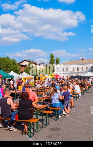 Festival de la bière, marché de Holesovice, Prague, République tchèque Banque D'Images