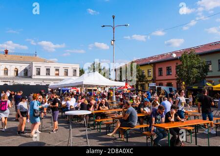 Festival de la bière, marché de Holesovice, Prague, République tchèque Banque D'Images