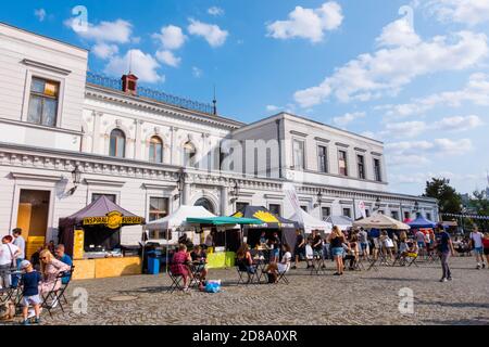 Festival de la bière, marché de Holesovice, Prague, République tchèque Banque D'Images