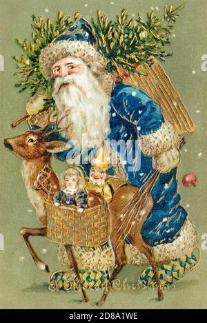 Carte de Noël : un joyeux Noël de (env. 1900) Banque D'Images