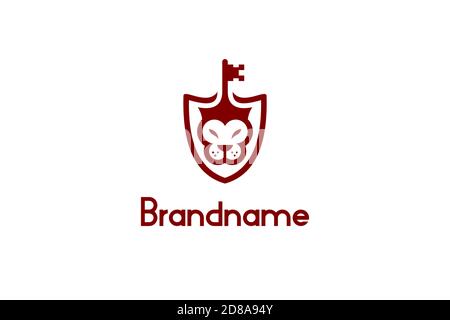 Concept de logo Lion Key protection Illustration de Vecteur