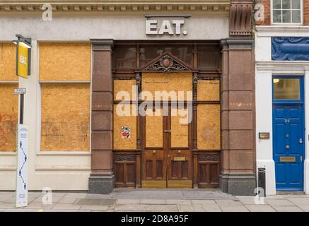 Restaurant fermé et à bord dans Covent Garden. Londres Banque D'Images