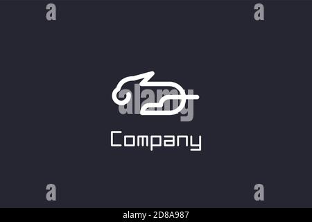 Concept simple de logo de chien monoline Illustration de Vecteur