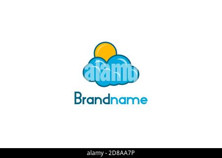 Modèle de concept de logo Sun Cloud. Illustration de Vecteur