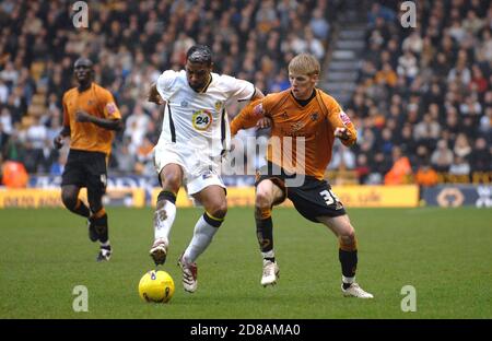 Wolverhampton Wanderers contre Leeds United, 24 février 2007. Andy Keogh et Rui marques Banque D'Images