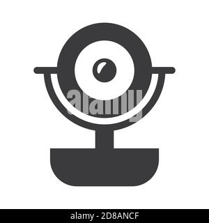 Modèle d'icône de vecteur de signe de webcam. Design d'icône de webcam noire numérique isolée. Illustration de Vecteur