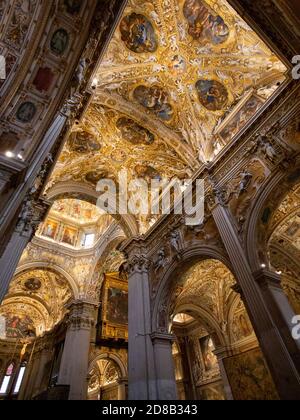 Intérieurs ornés de la cathédrale de Bergame, Italie Banque D'Images