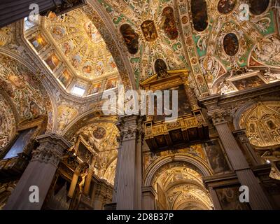 Intérieurs ornés de la cathédrale de Bergame, Italie Banque D'Images