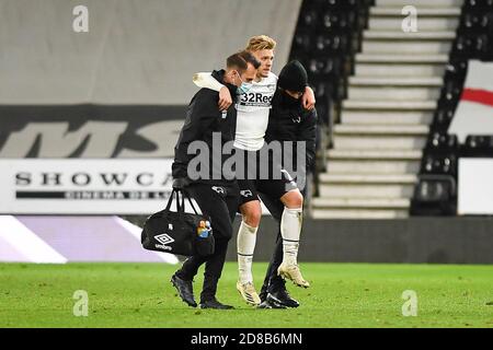 DERBY, ANGLETERRE. LE 28 OCTOBRE, Kamil Jozwiak, du comté de Derby, a été lancé après le coup de sifflet final lors du match de championnat Sky Bet entre le comté de Derby et Cardiff City au Pride Park, Derby, le mercredi 28 octobre 2020. (Credit: Jon Hobley | MI News) Credit: MI News & Sport /Alay Live News Banque D'Images