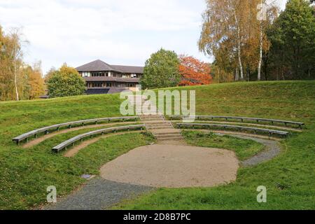 Théâtre en plein air, Princes Avenue, The Lake, Llandrindod Wells, Radnorshire, Powys, pays de Galles, Grande-Bretagne, Royaume-Uni, Royaume-Uni, Europe Banque D'Images