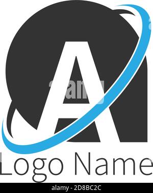 Lettre UN cercle icône logo, lettre de dessin + icône cercle illustration concept Illustration de Vecteur