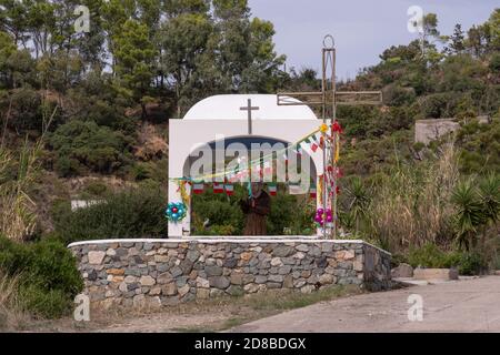 Po, ITALIE - 23 octobre 2020 : Ponza, Italie, 23 septembre 2020, UN sanctuaire religieux à Saint Pio de Pietrelcina Banque D'Images