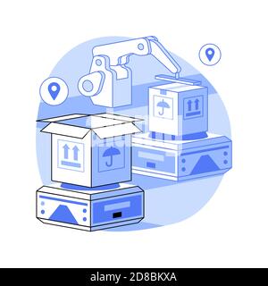 Illustration d'un vecteur de concept abstrait de robotisation d'entrepôt. Illustration de Vecteur