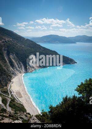 La pittoresque petite ville de plage d'assos asos sur l'île grecque de kefalonia est une Grèce parfaite d'image Banque D'Images