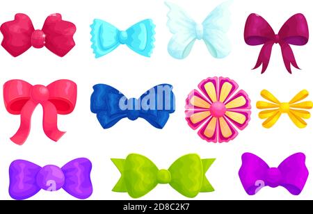 Illustrations de dessins animés de noeuds décoratifs multicolores Illustration de Vecteur