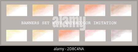 taches d'aquarelle vectorielles imitation de l'aquarelle, un ensemble de fonds multicolores clairs pour cartes de visite affiches bannières impression de bureau Illustration de Vecteur