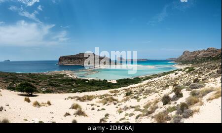 Une journée sur le bateau de croisière à la lagune de balos et L'île de Gramvousa se trouve à bord de la canée, sur l'île grecque de crète Banque D'Images