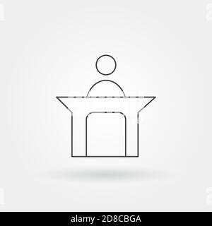 présentation de haut-parleur unique icône isolée avec ligne moderne ou style de contour Illustration de Vecteur