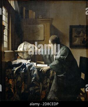 Titre: L'astronome Créateur: Johannes Vermeer Date: 1668 Moyen: Huile sur toile Dimensions: 51.5 x 45.5 cm emplacement: Louvre, Paris Banque D'Images