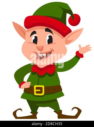 Orf de Noël souriant. Personnage drôle de style dessin animé. Illustration de Vecteur
