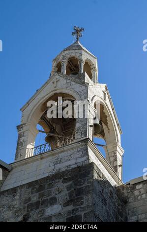 Bethléem, בית לחם, Palestine, بيت لحم, Israël, Izrael, ישראל, Palestina, دولة فلسطين; Église de la Nativité - beffroi; Basilique de la Nativité 聖誕教堂 Banque D'Images