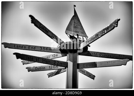 Le point de signalisation MILLAGE est situé à Port William, un village côtier écossais de Dumfries et Galloway, en Écosse. Banque D'Images