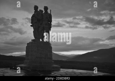 Pont Spean, Écosse - 22 août 2015 : le mémorial du Commando près du pont Spean dans les Highlands écossais Banque D'Images