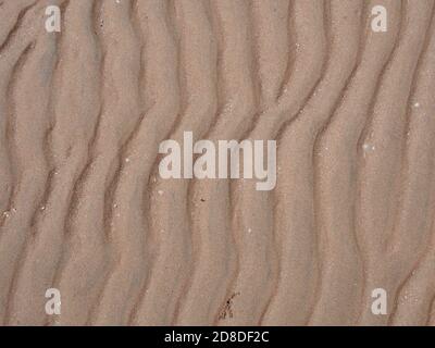 Sable de la surface de la plage à la texture de marée basse, la nature fond de rivage Banque D'Images