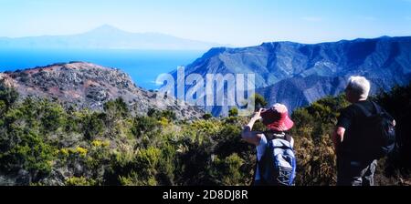 Marche circulaire Vallehermoso. La Gomera. Canaries, province de Santa Cruz de Tenerife. Espagne Banque D'Images