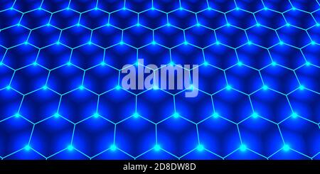 Motif hexagonal futuriste. Texture bleue abstraite Illustration de Vecteur