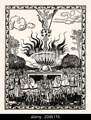 Amor Triumph, Illustration de Hypnerotomachia Poliphili, édition française de Jacques Kerver, 1546, télécopie du XIXe siècle Banque D'Images