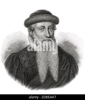 JOHANNES GUTENBERG (c 1400-1468) Imprimante allemande qui a introduit le type mobile en Europe Banque D'Images